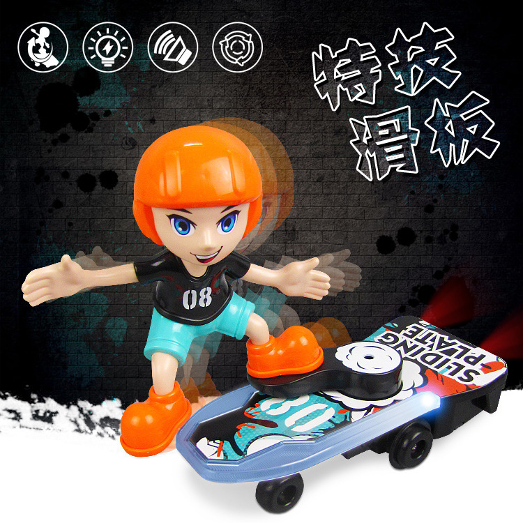 Tiktok robot scooter de dibujos animados para niños Eléctrico Universal Light Music Stunt coche puesto Venta caliente Juguetes