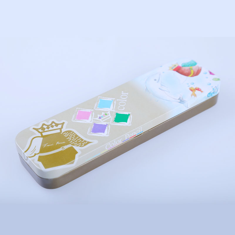 长方形翻盖缩口马口铁文具盒化妆工具储物铁盒铅笔盒铁盒厂家批发