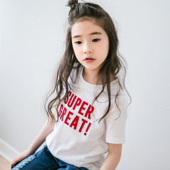 2024 Girls Summer Bottoming Shirt\Korean Lettered Short Sleeve T-Shirt\One Piece Dropshipping