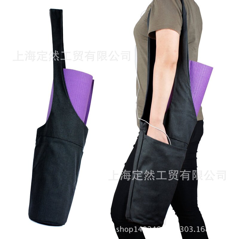 Amazon canvas yoga bag large pocket crossbody bag sports fitness yoga shoulder bag with zipper