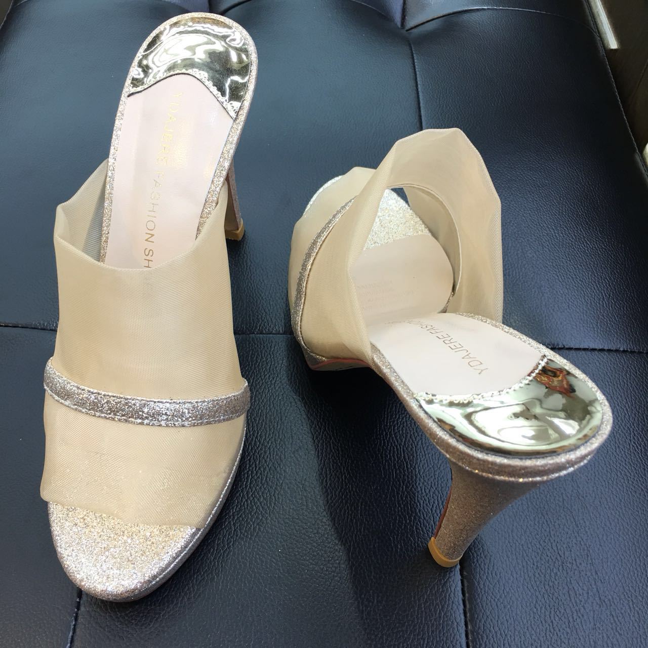 2024 New Summer High-Heeled Professional Shoes, Elegant Mesh High-Heeled Shoes, Round-Toe Breathable Women's Shoes, Drop Shipping