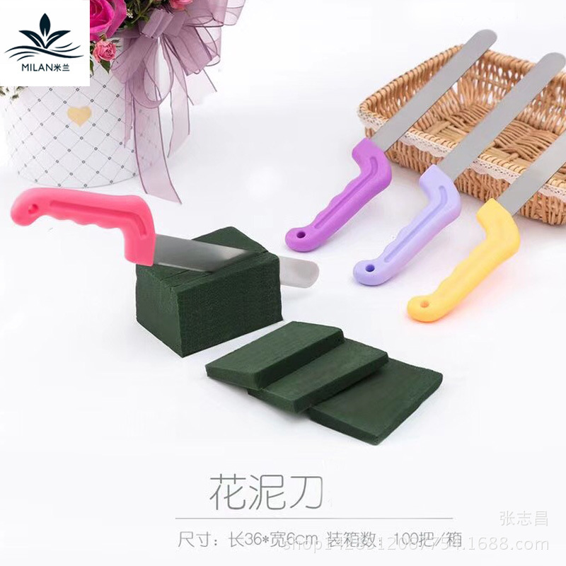 Milán nueva flor de barro cuchillo especial floristería herramientas de jardinería suministros pastel de fruta cuchillo herramienta de corte flor cuchillo de barro