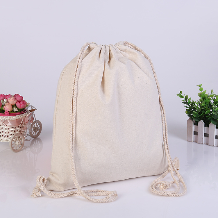 Bolsas de bolsa de paquete transfronterizas personalizadas en blanco bolsa de lona al por mayor cuerda de extracción tridimensional bolsa de polvo personalizada logo