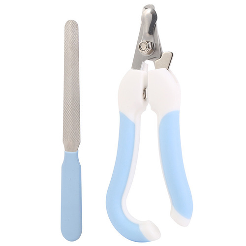 Stainless steel pet nail clippers Dog and cat nail clipper set Pet grooming and cleaning supplies wholesale