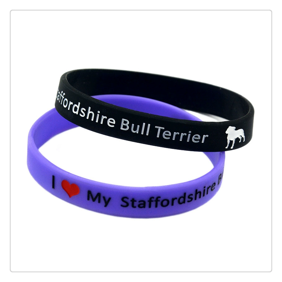 Кроссбордер ювелирное изделие с надписью I love my staffordshire bull terrier силиконовый браслет на запястье спорт
