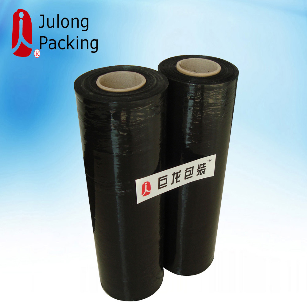 现货供应50cm黑色缠绕膜  杭州黑色缠绕膜 自粘膜