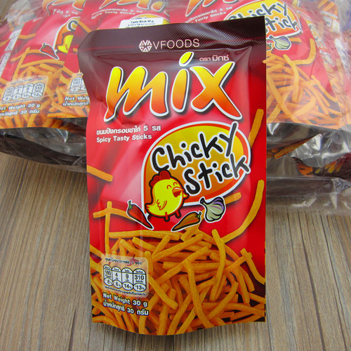 Thailand VFOODSMIX Spicy Chicken Flavor Original Crispy Strips 75g Smoked Meat Seaweed 60g 5 Flavors in a Box 48 Packs