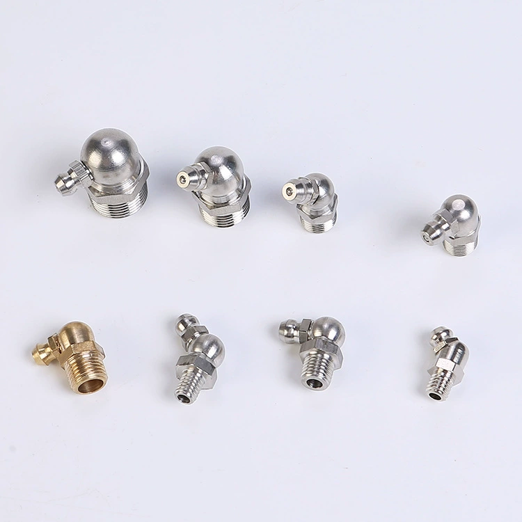 Factory customized straight line guide rail miniature grease nozzle straight-through injection oil cup copper nickel plated grease nozzle 304 stainless