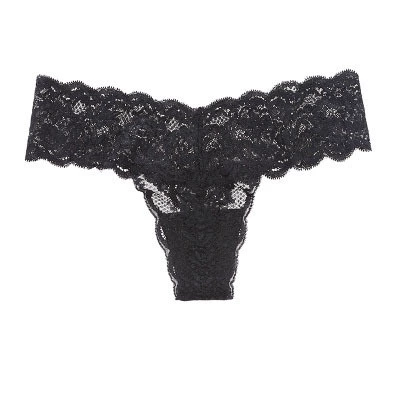 Lace Thong Panties, European French Style, Soft Stretch Lace Waistband, Sizes M–L