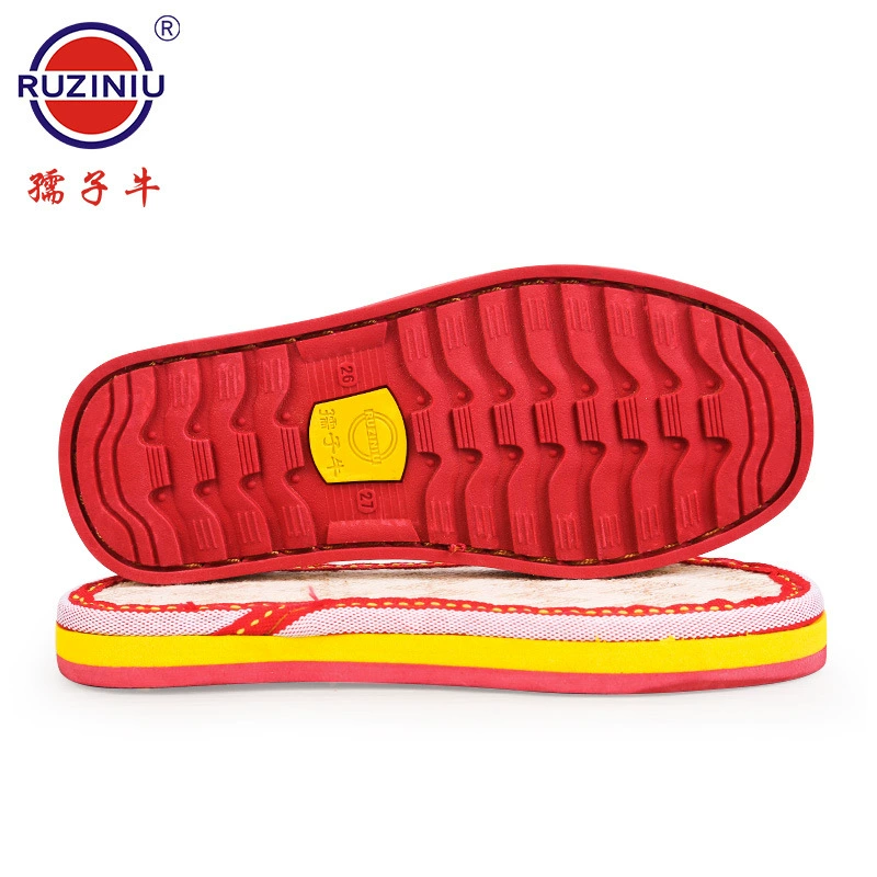 Фабрика Ruzi Niu, оригинальные товары, подошва, партия, детская нижняя часть из говядины, летняя льняная Нескользящая, противоскользящая, износостойкая подошва ручной работы