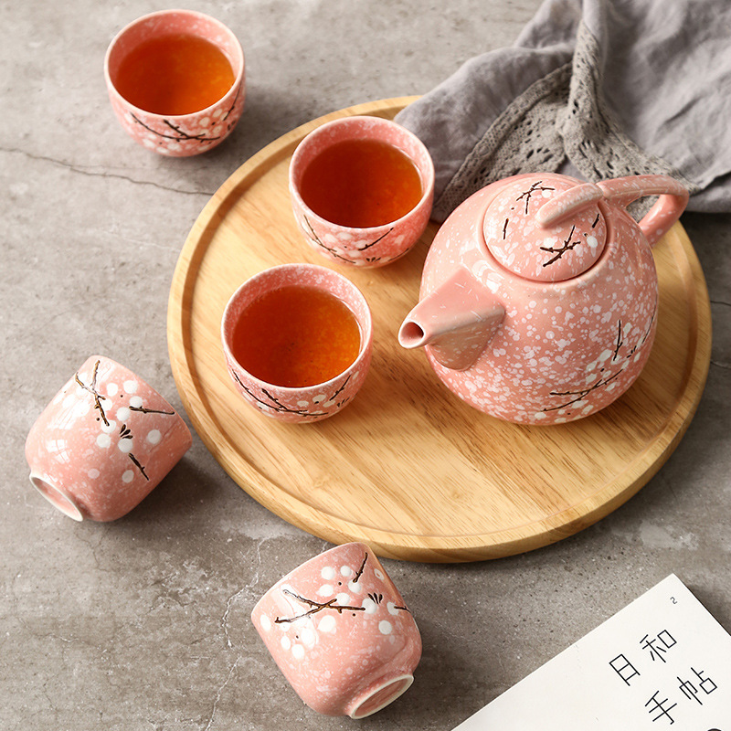 创意日式手绘釉下彩陶瓷茶水壶茶杯花茶壶功夫茶包茶具套装