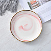 Ceramic tableware Household plate dishes Ceramic western dining marble patterned gold edge dish plate dish