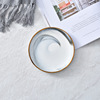 Ceramic tableware Household plate dishes Ceramic western dining marble patterned gold edge dish plate dish