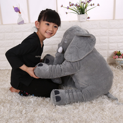 Elephant plush toy doll comfort elephant children sleep pillow cross-border wholesale logo doll one piece drop shipping