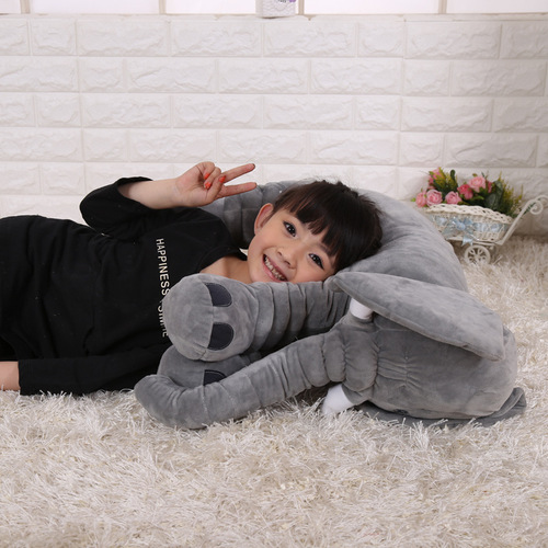 Elephant plush toy doll comfort elephant children sleep pillow cross-border wholesale logo doll one piece drop shipping