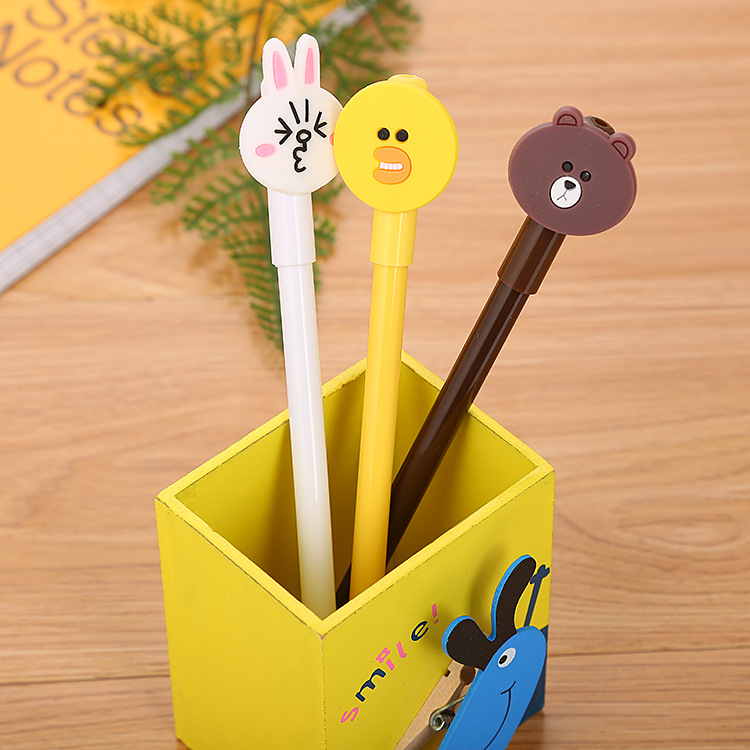 Creativo parche de pegamento suave pluma de gel de dibujos animados lindo aprendizaje papelería pluma a base de agua pluma de firma de oficina de expresión divertida