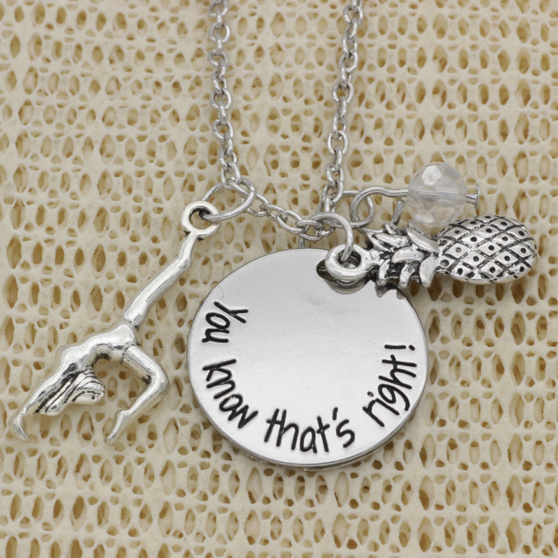 N2039 fashion letter necklace You know that is right yoga fruit lettering