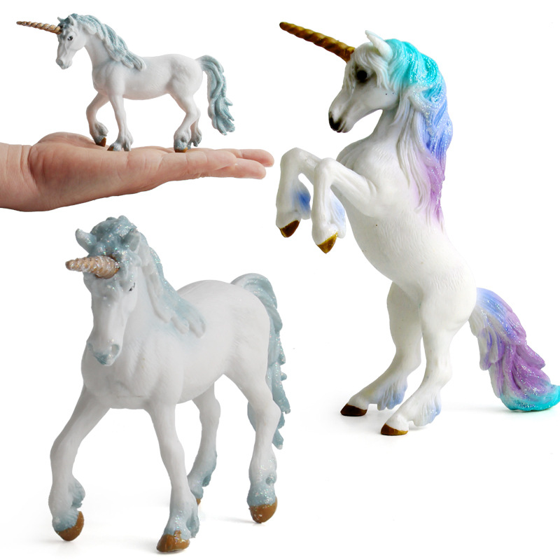 Unicornio muñeca juguete simulación mini modelo animal unicornio mito europeo leyenda Dios bestia transfronteriza exportación