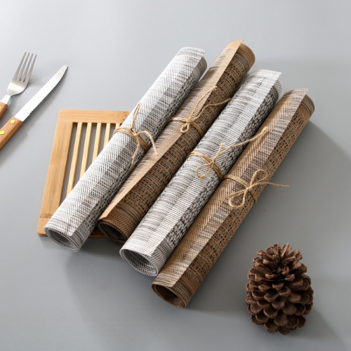 Placemat European Japanese style plain PVC rectangular tablecloth dinner plate mat bowl mat Western food mat table mat