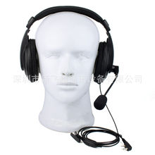 对讲机大头戴耳机 双耳大包降噪式带棒耳麦 带VOX头带耳机 K头