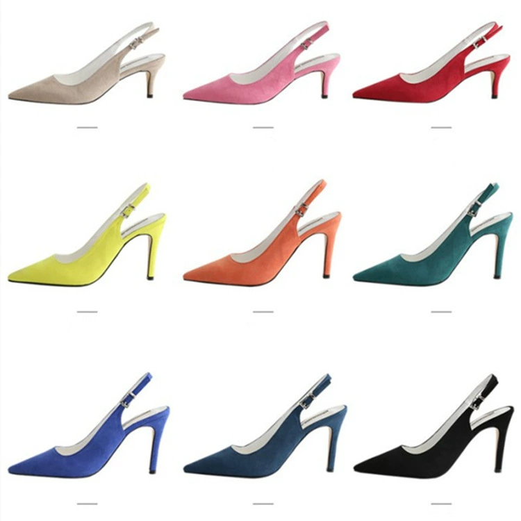 Сандалии с носком-носиком, корейский стиль Slingback высокие каблуки, в комплекте универсальный чехол для обуви