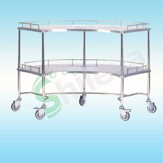 不锈钢扇形手术器械车 扇形手术器械台车 多功能器械车 手术器械