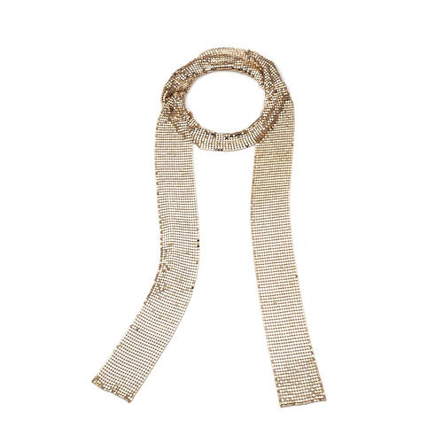 New European and American cross-border accessories Personalized simple long aluminum chain necklace Fashion scarf flower necklace for women