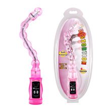 百乐变形龙女用器具G点男用后庭震动可随意弯曲情趣拉珠38001