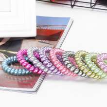 厂家批发新款韩版时尚珠光散电话线发圈女式头饰小礼品发圈发饰