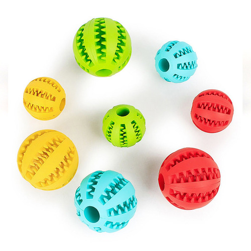 Puzzle dog molar teeth cleaning ball food leakage ball snack bite-resistant elastic ball rubber pet toy ball manufacturer wholesale