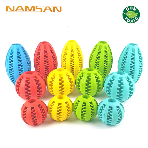 Puzzle dog molar teeth cleaning ball food leakage ball snack bite-resistant elastic ball rubber pet toy ball manufacturer wholesale