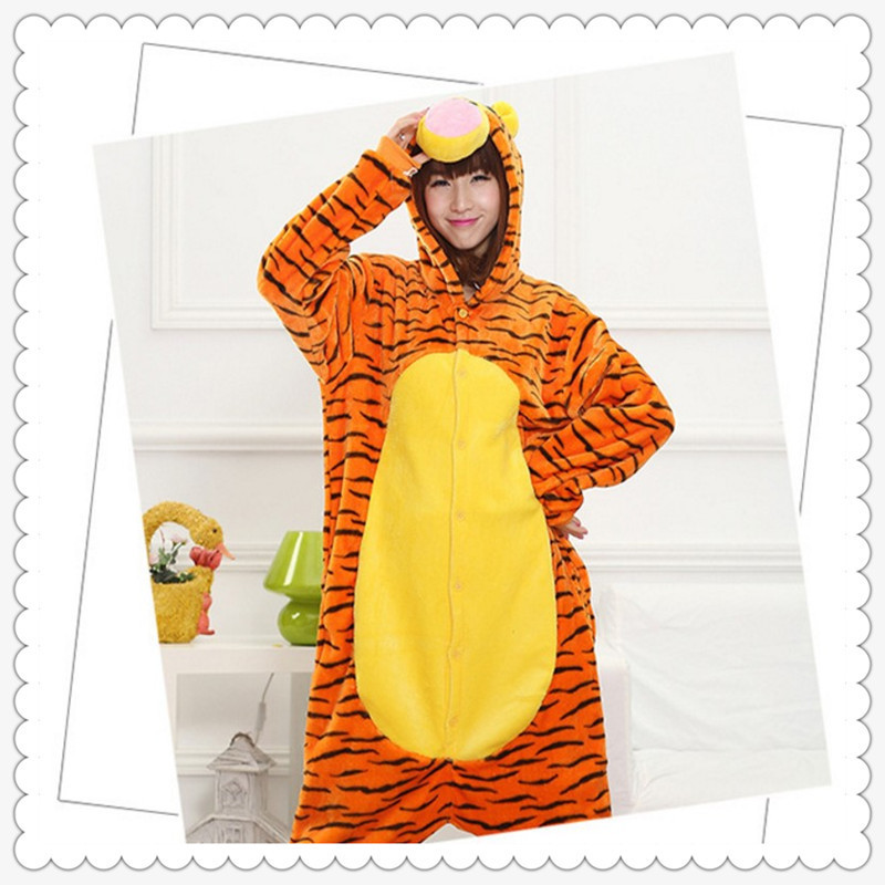 Autumn and Winter King Kong Children's Cartoon Animal Sleeping Black Dragon Shark Tigger Flannel for Men and Women Couple Home Clothes