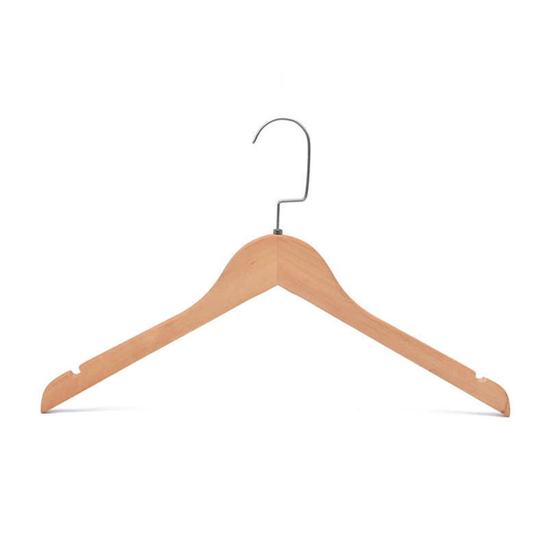 Wood Hanger (Guilin Ruisen) 42 cm — Natural Wood, With or Without Trouser Bar