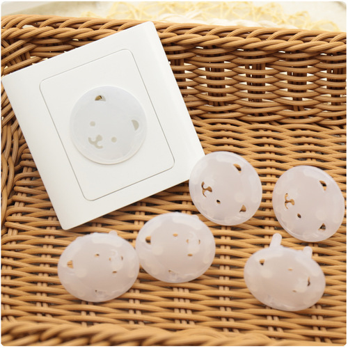 欧式圆孔2相国外适用小熊电源保护套安全插座盖儿童防触电保护盖