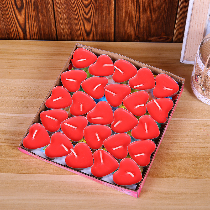 50 heart-shaped candles Valentine's Day proposal to express smokeless display small candles KTV tea wax love tea wax wholesale 50 heart-shaped candles Valentine's Day proposal to express smokeless display small candles KTV tea wax love tea wax wholesale