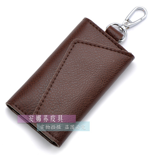 Caja de la llave del coche cuero de pinduoduro cintura colgando fábrica al por mayor de los hombres multi-funcional clave bolsa titular de la tarjeta