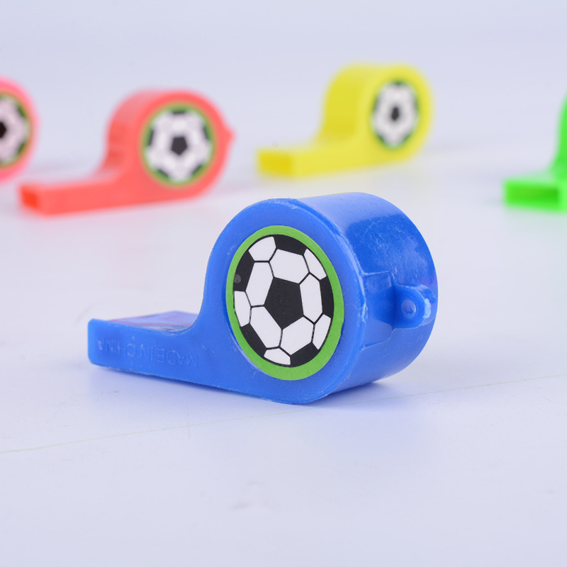 Yueke Colorful New Plastic Whistles with Soccer Football Pattern - Sports Meet Whistles - Event Gifts - Promotional Whistles for Street Vendors