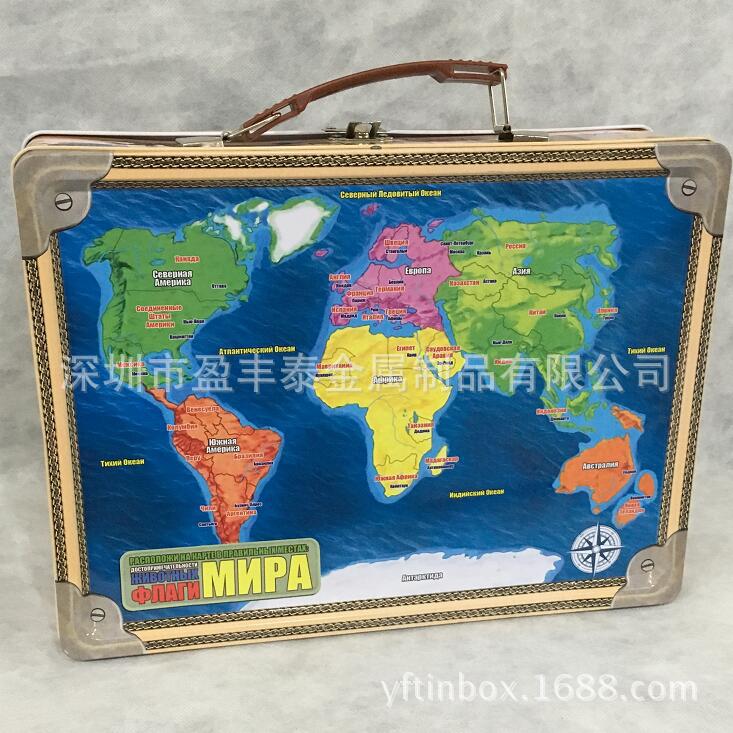 马口铁方形节日促销礼品手提盒手提箱创意高档包装包装罐