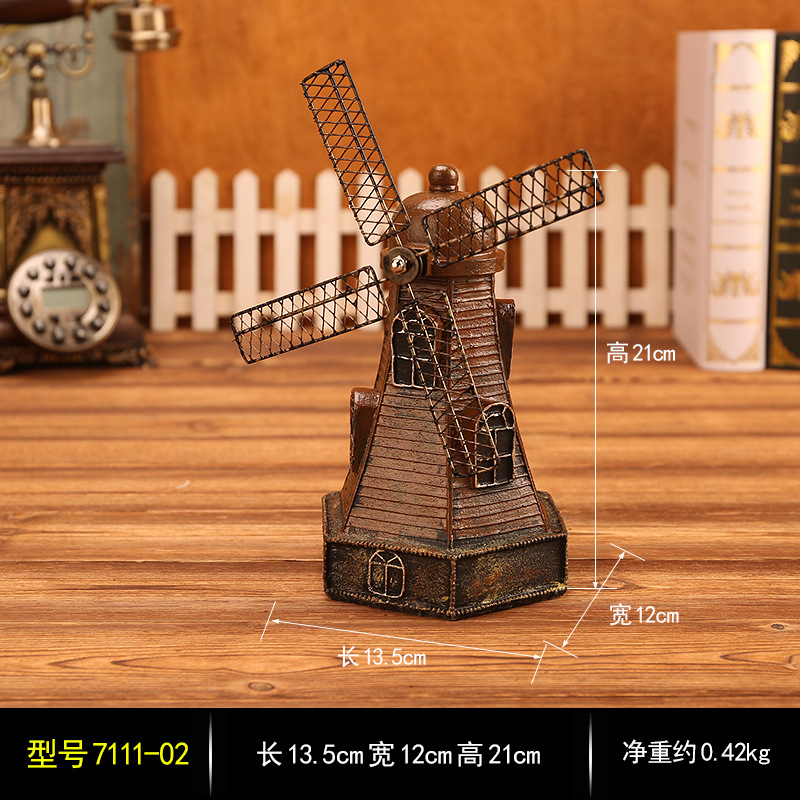Creative Dutch windmill resin personalized gift exquisite windmill toy room decoration furniture soft decoration