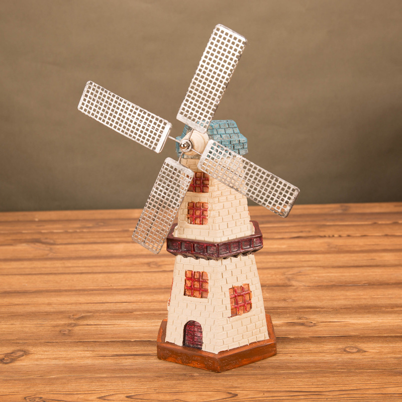 Creative Dutch windmill resin personalized gift exquisite windmill toy room decoration furniture soft decoration