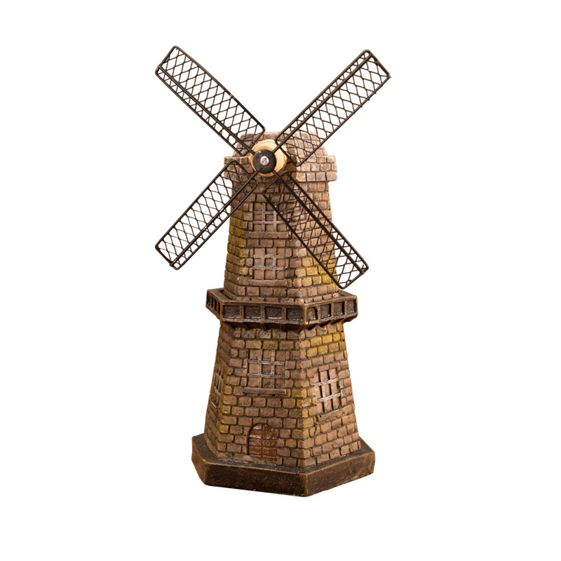Creative Dutch windmill resin personalized gift exquisite windmill toy room decoration furniture soft decoration