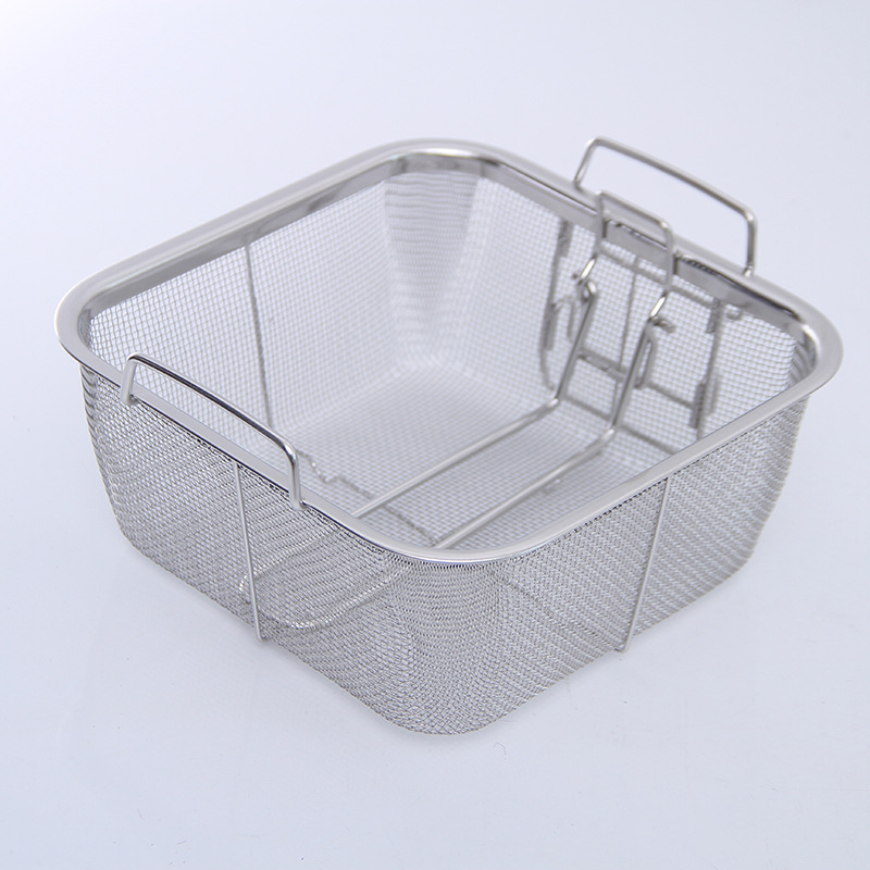 Acero inoxidable cuadrado cesta freidora plegable freidora francés fritas freidora aceite tamiz marco rectangular filtro neto