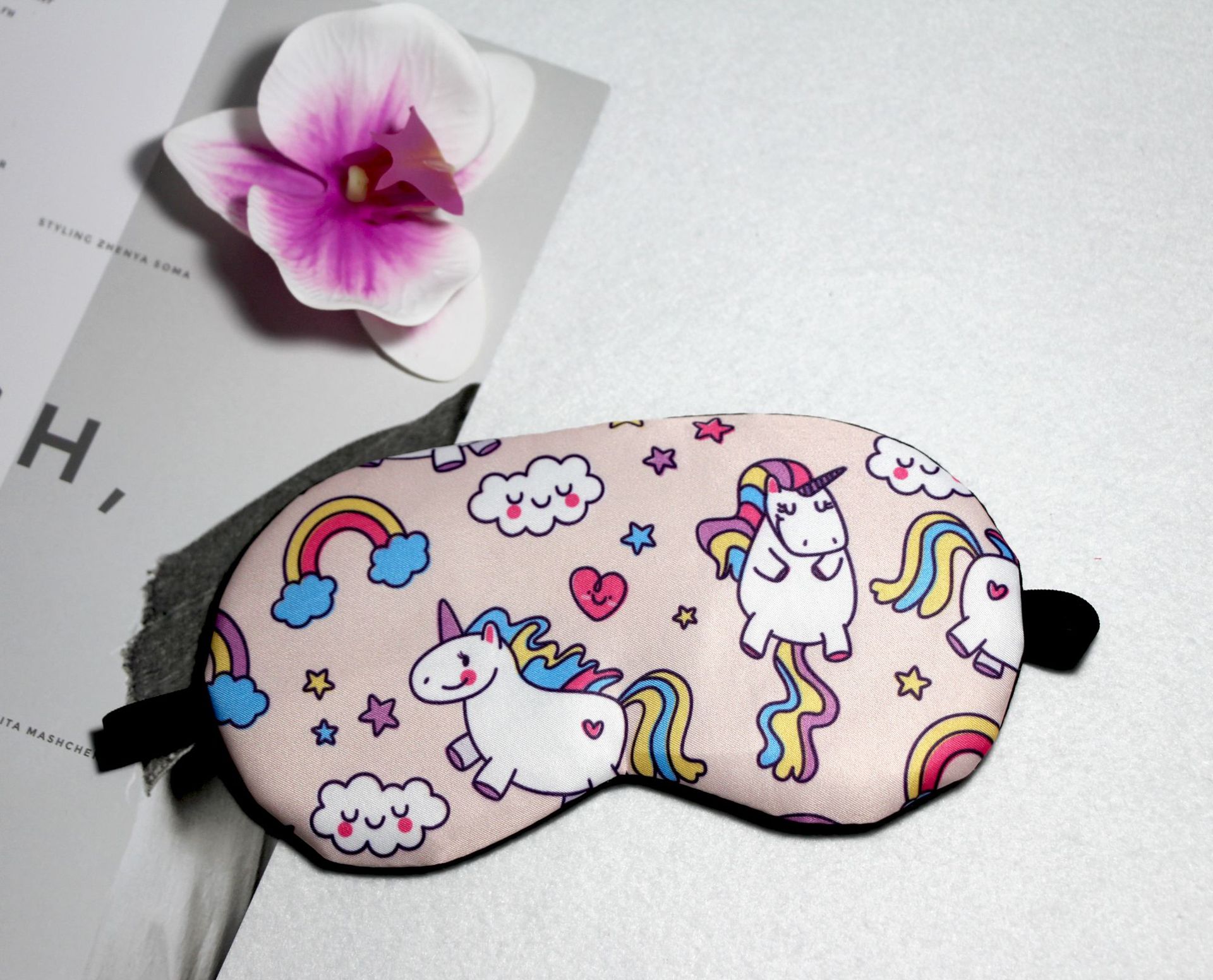 Transfronteriza nueva Máscara de ojo de dibujos animados impresión unicornio caballo sombreado sueño almuerzo descanso máscara de ojo fábrica personalizable