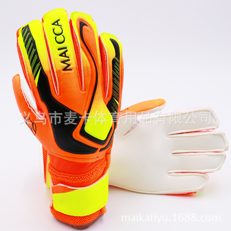 Guantes de pórtico de portero de fútbol engrosados guantes de portero antideslizantes resistentes al desgaste con guantes de látex de protección de dedos
