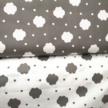 厂家批发全棉纯棉印花卡通布料床品宝宝面料批发1.6米宽幅灰云朵