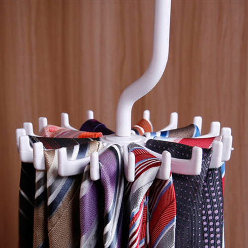 Supply Wish brand new PP material export circular plastic tie rack, 360 degree rotation, 20 pieces set for Australia and America