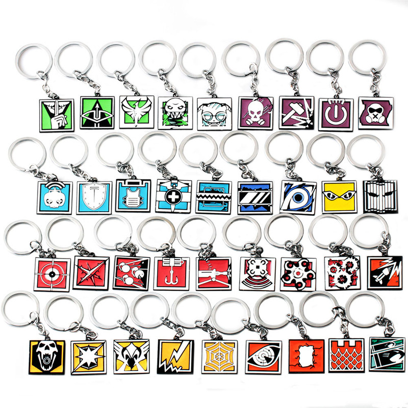 Animation game peripheral r6 color alloy key chain metal pendant foreign trade hot jewelry cross-border wholesale