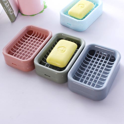 Double-layer drain soap dish, creative bathroom toilet handmade soap holder, face soap box, plastic soap holder wholesale