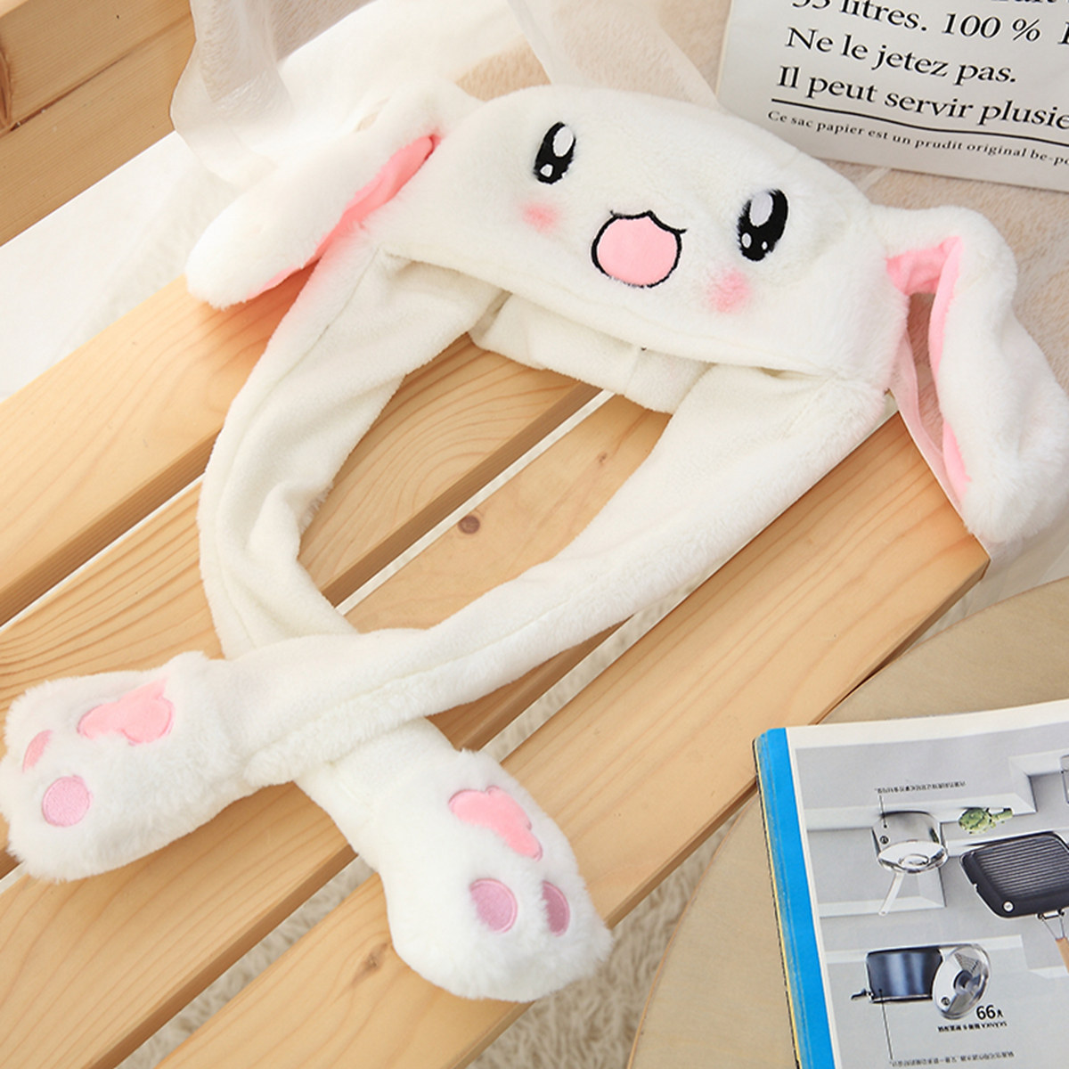 会动的帽子抖音快手网红同款二次元可爱气囊磁铁帽兔子女爆款耳朵