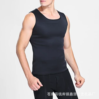 欧版男士紧身收腹塑束腰身衣运动塑身衣健身房马甲男生背心塑形